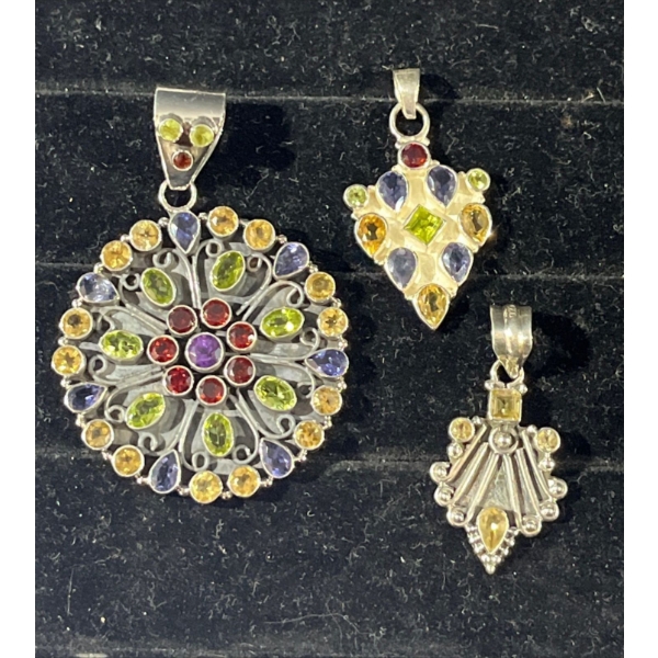 Collection of Multi Coloured Stone Pendants