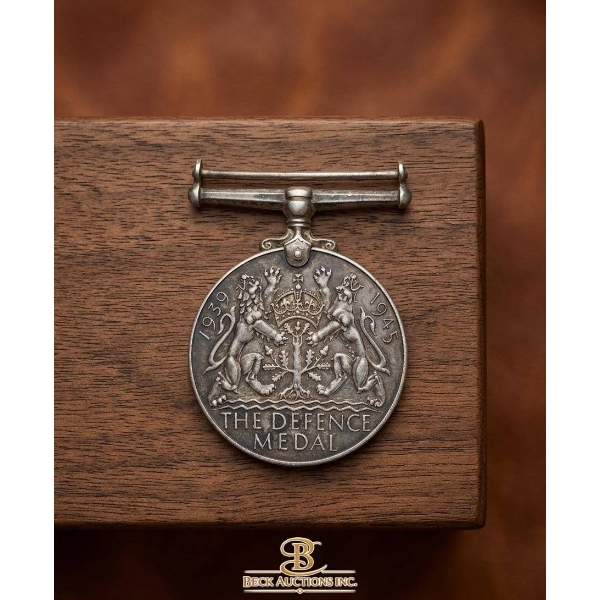 WWII-Era British Defence Medal, 80% Silver, 35.4 g