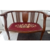 Image 6 : Wood Settee with Floral Needlepoint Seat