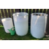 Image 1 : Pair of Large White Rain Barrels, Medium Rain Barrel & Green Watering CAN