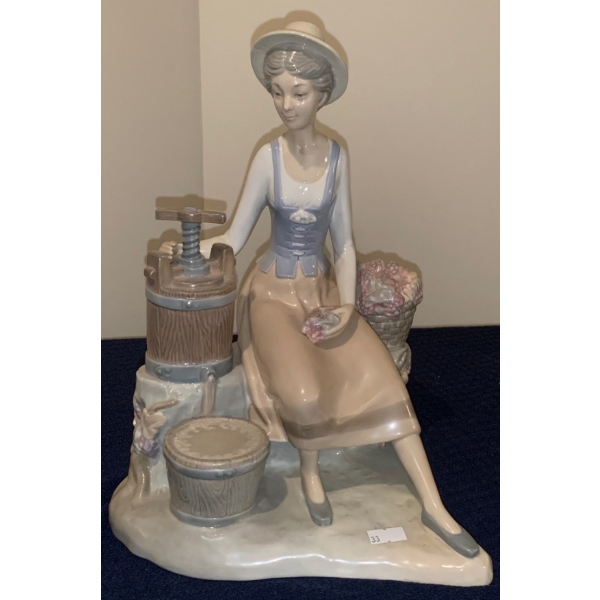 ZEPHIR/LLADRO Sitting Woman Porcelain Sculpture  - 10W, 10D, 12T 
