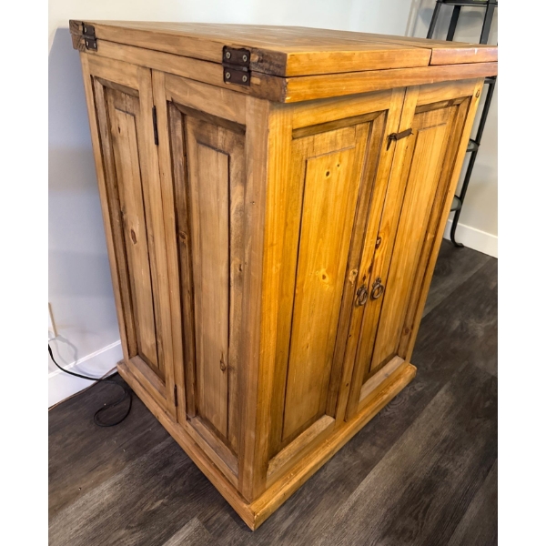 Rustic Wooden Bar or Wine Cabinet  Handmade In Mexico  