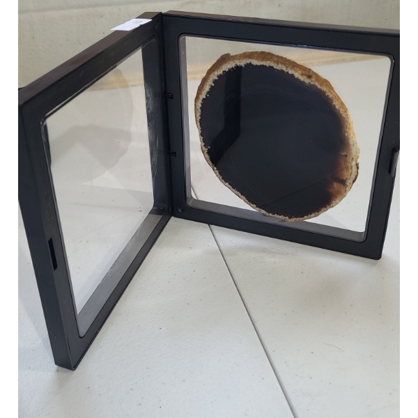 Natural Agat in Display Frame, Measurement with Frame 5.5 X 5.5 
