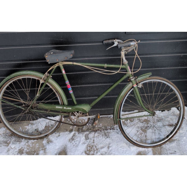 Vintage CCM Elan 3 Speed Bicycle In Olive Green - Size Medium