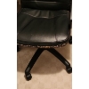 Image 4 : Faux Leather Desk Chair 25 W, 20 D, 41 T and Fabric Seat Foot Stool