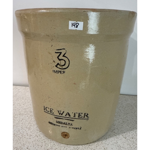 #3 Medalta Pottery Ice Water 12T Small Chip On Rim - Rare