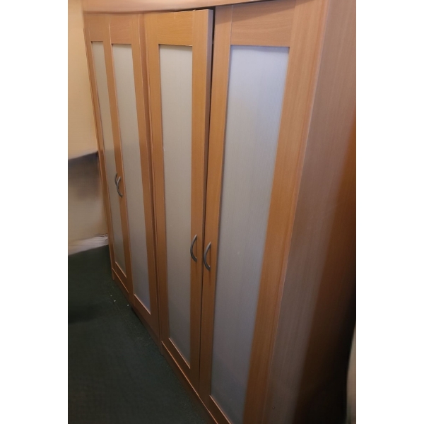 Clothing MDF Armoire with Frosted Doors X2, Clothing Bar and Shelf Inside 32 1/2 w, 71 h, 20 1/2 d 