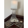 Image 1 : Flameless Pedastol Candle 13T w/ Decorative Crystal & Metal Trinkets 