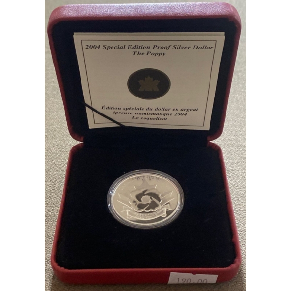2004 Special Edition Poppy Proof Fine Silver Dollar 25.175 Grams