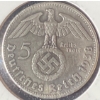Image 3 : 1938 German 5 Mark Coin 90% Silver 13.77 Grams 