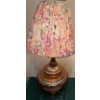 Image 1 : Vintage Mid-Century Iridescent Carnival Glass Table Lamp w/ Brass Base (14x28"tall)