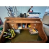 Image 2 : small oak wood roll top desk, including all contents 42”H 18”d 28”