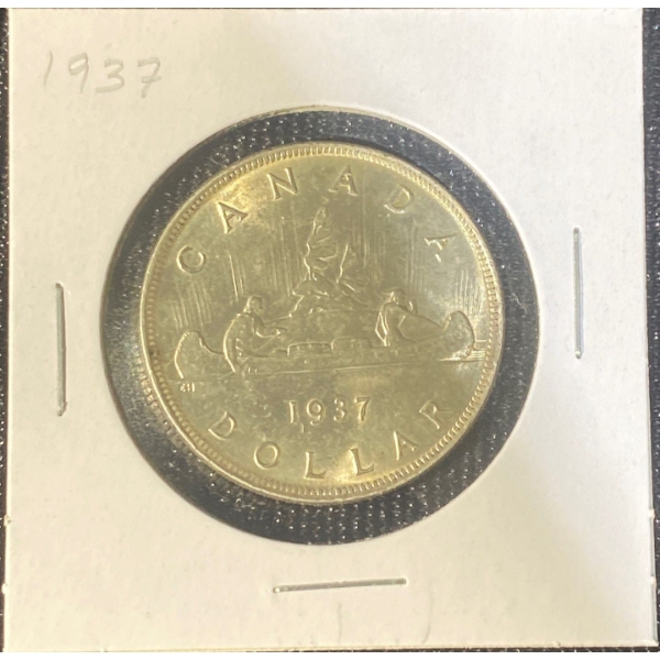 1937 Canadian Dollar 80% Silver 23.33 Grams 