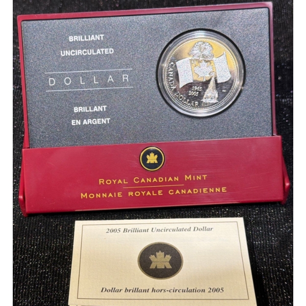 2005 40th Anniversary of Canada's National Flag Fine Silver Coin 25.175 Grams