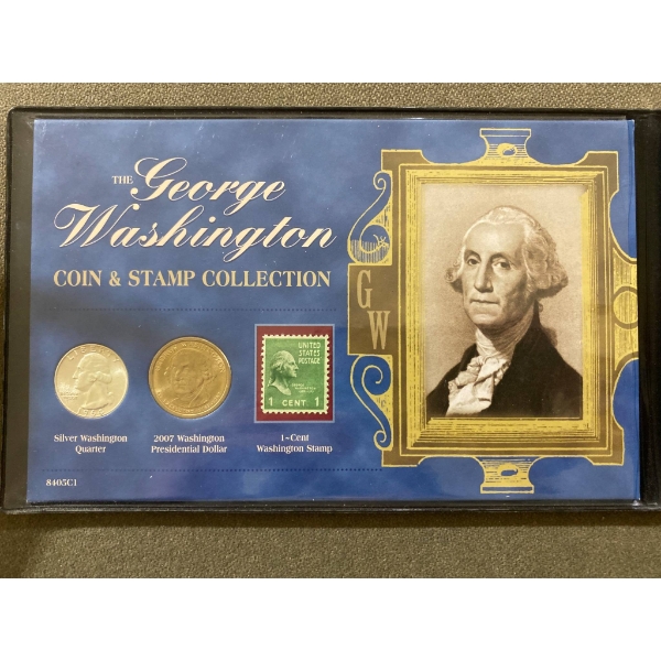George Washington Coin, Stamp, and Currency Collection Set
