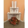 Image 1 : White Country Picket Fence Shelving & Country Floral Arrangement