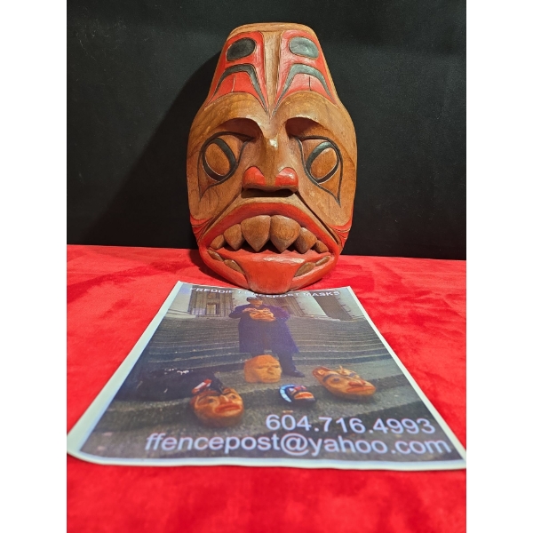 Wooden Craved Mask - Freddie Fencepost Mask 