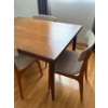Image 2 : Solid Teak Wood Dining Table, Extendable See Pictures, w/ 4 Chairs 