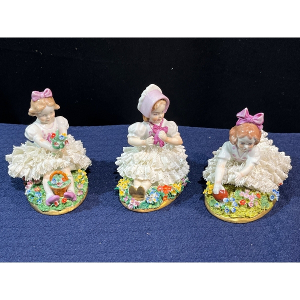 Meissen Dresden Floral China Figurines (CANNOT SHIP)