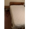 Image 2 : Queen Vintage Bed Bundle - Frame Headboard Mattress BS Linens & Mid Century Side Table 