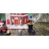 Image 7 : Christmas Village Decorations With Illuminated Fire Stations Themed Ornaments and Slow Globe