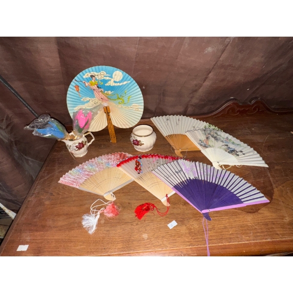 Assorted Oriental Folding Fans & More