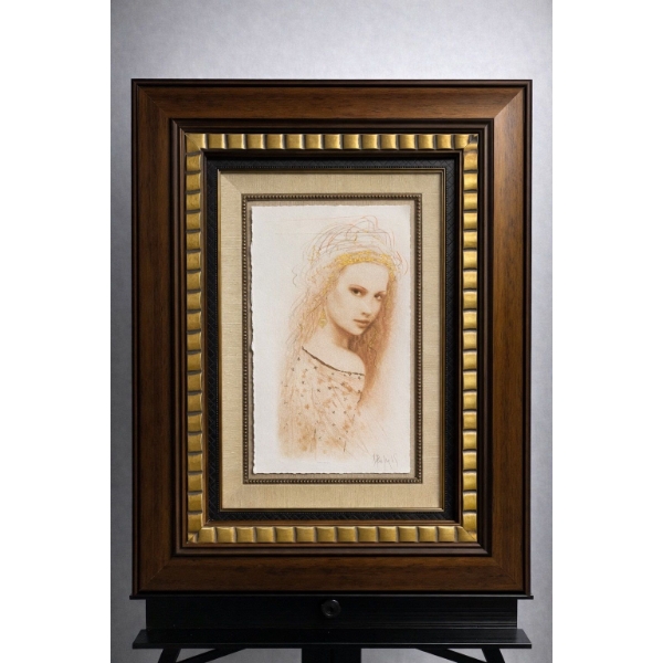 Csaba Markus,  Raphaela 3/70 Limited Amazing art Work Serigraph on Paper with 24 k gold hand drawn 