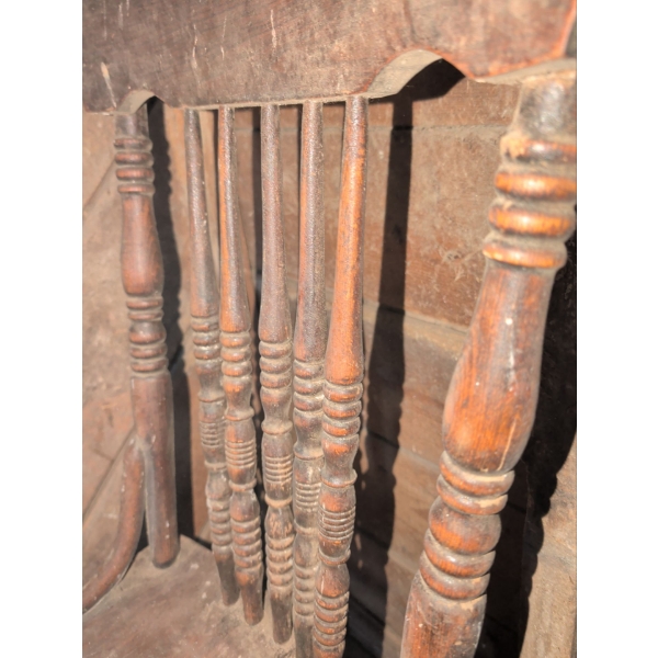 Antique Press Back Pair Of Chairs 26"Tall