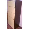Image 2 : Five-Drawer Vertical Metal Filing Cabinet in Beige and Brown Finish