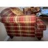 Image 4 : Oversized Plaid Arm Chair w/ Decorative Throw Pillow 50x36x34