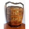 Image 1 : Gorgeous Antique Chinese Hand Painted, Three Tiered Wedding Basket 18x24