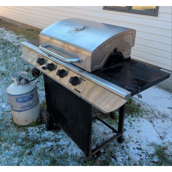 Stainless Steel 'Master Chef' Backyard Grill w/ 2 Propane Tanks 