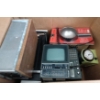 Box of Vintage Radios, TV, Reloading Scale, and More!  