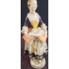 Image 5 : Bavarian Porcelain Plate, Flower Basket, and Lady Figurine Group