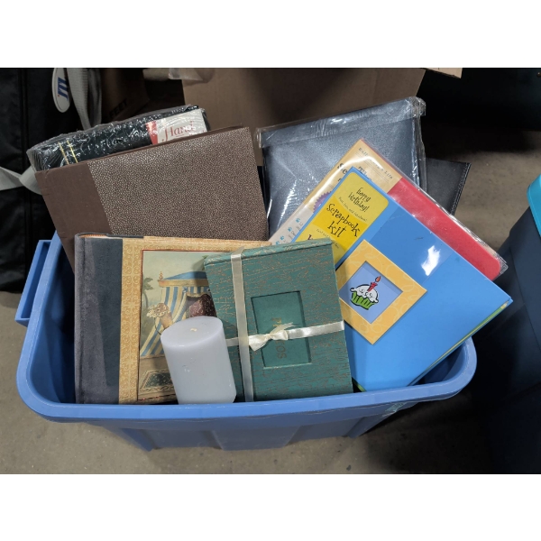 Mystery Scrapbooker's Collection - Albums, Supplies,DIY Scrapbook Kits & More in Blue Storage Bin