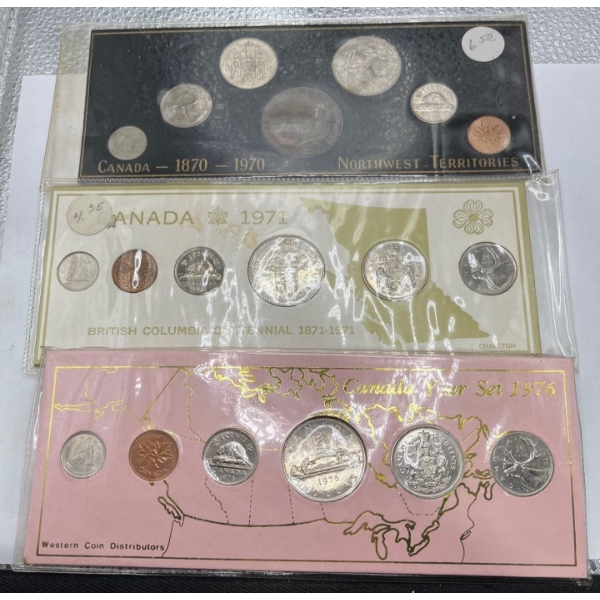 1970, 1971, 1976 Canadian Coin Sets