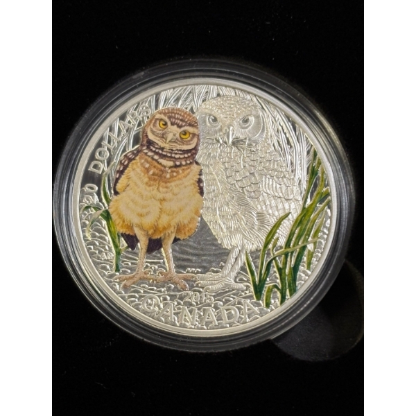 2015 $20 Baby Animals: Burrowing Owl - Pure Silver Coin and Stamp Set 1oz Silver low mintage