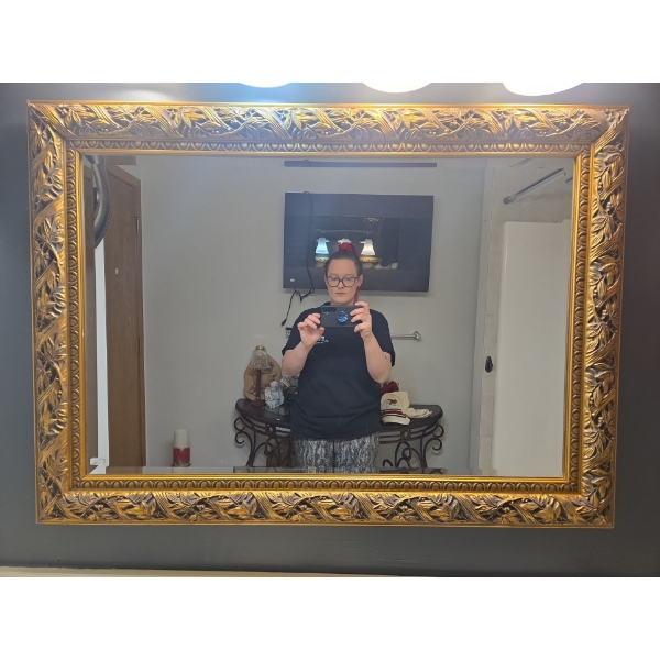Gold Framed Beveled Mirror 30 x 43