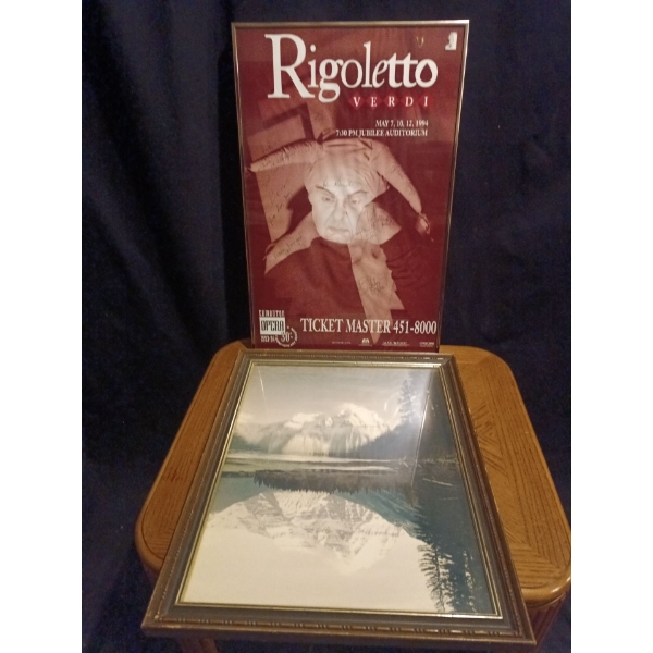 Rigoletto Verde Print (16W, 25T), Plus a Mountain Scenery Print Unsigned (18W, 22T) 