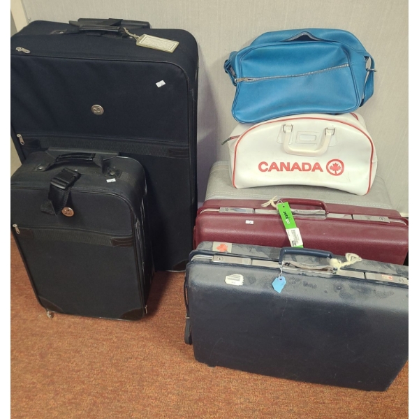 Assorted Luggage- Bovano Tallest: 19 W, 10 D, 34 T, Samsonite Hard Cases 23 W, 6 D, 18 T and More!