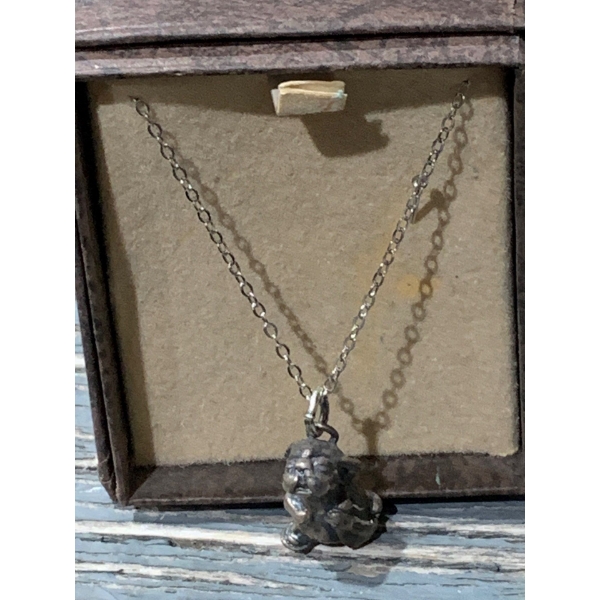 Pen Delfin - Sterling Stamped Chain w/ Rabbit Pendant 6.2g 