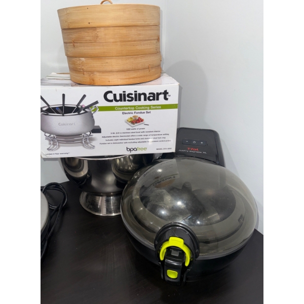 Cuisinart Electric Fondue Pot w/ Bamboo Steamer Tfal Air Fry Express & More