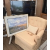 Image 1 : Samsung Televison, Upholstered Armchair and Framed Artwork Bundle 