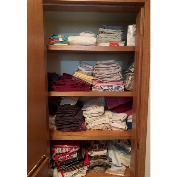 Linen Closet Contents - Bath Bed Curtains & More