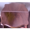 Image 5 : Antique Carved Wood Side Table With Glass Top and Cabriole Legs