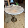 Image 1 : Marble Side Table 15” Diameter x 14” Tall Repairable