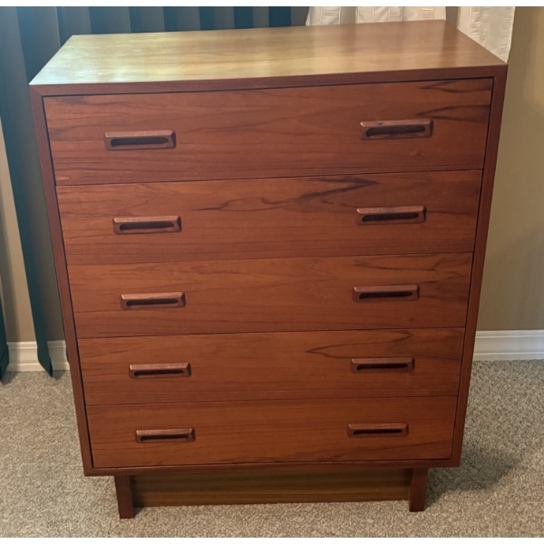 Teakwood Four-Drawer Chest, 37x30x5 Inches