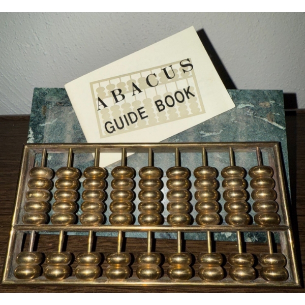 Antique Brass Abacus w/ Original Box & Manual 