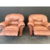 Image 4 : Pair of Reclining Leather Chairs 44" x 41" x 38"