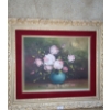 Image 3 : Three Rose Paintings w/ Velvet Trim Frame 14 X 12, 12 X 14
